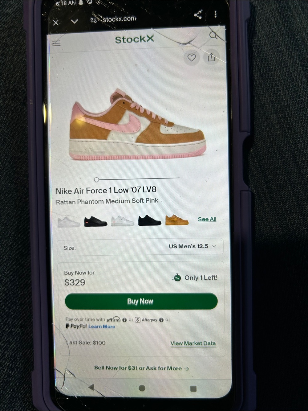 Nike Air Force 1 Low '07 LV8 Rattan Phantom with HEMP and Soft Pink Accents